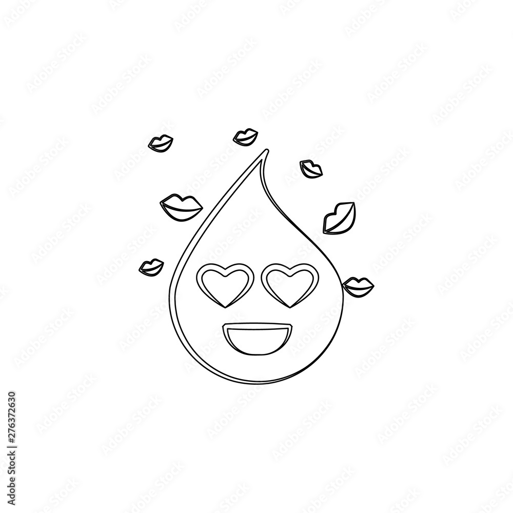 Poster emoji in love icon. element of emoji for mobile concept and web apps icon. outline, thin line icon f
