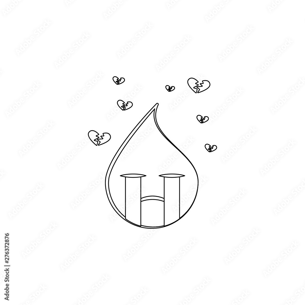 Aufkleber emoji crying icon. element of emoji for mobile concept and web apps icon. outline, thin line icon fo
