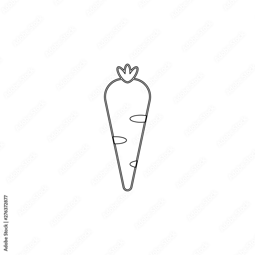 Aufkleber carrot colored icon. element of fruit for mobile concept and web apps icon. outline, thin line icon 