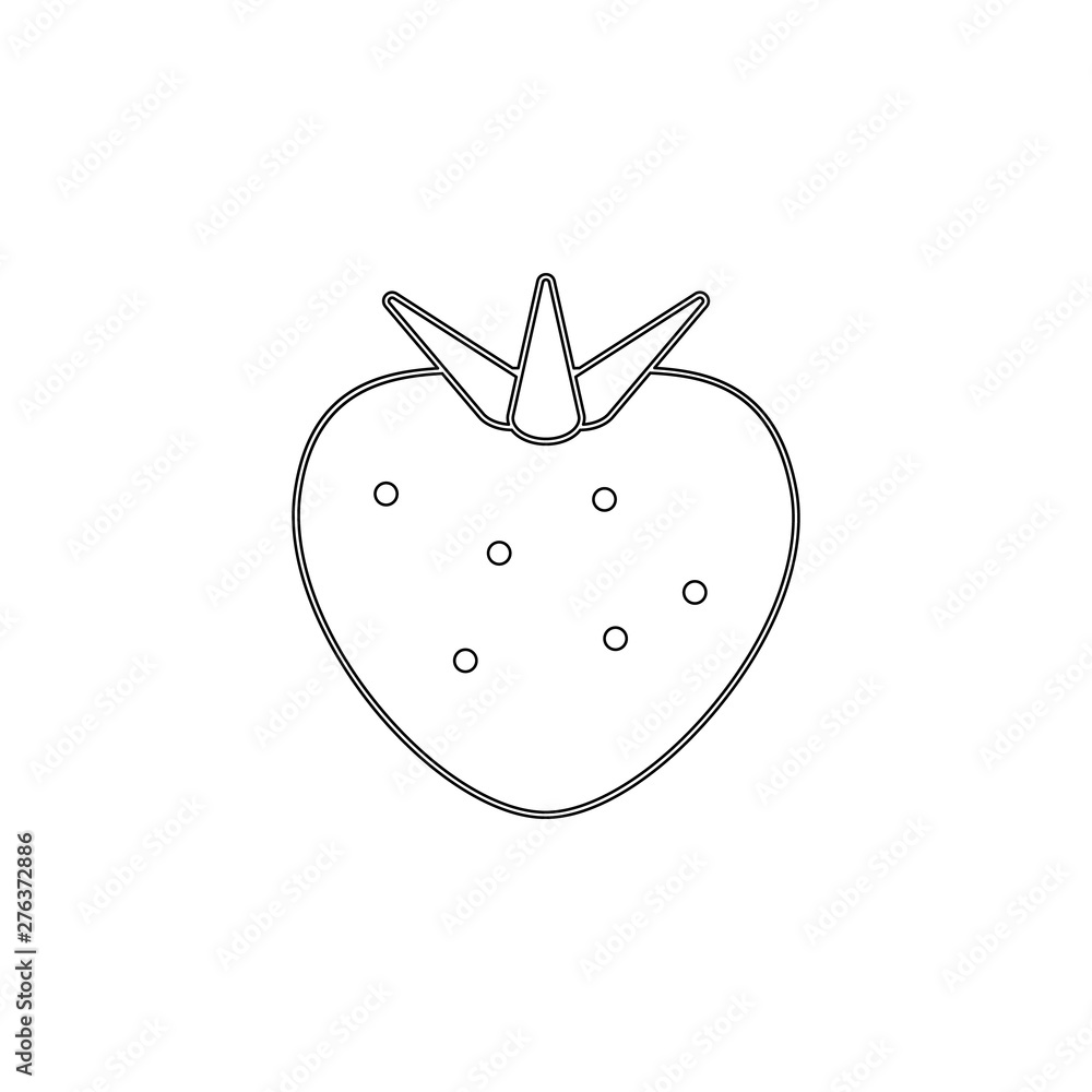 Poster strawberry colored icon. element of fruit for mobile concept and web apps icon. outline, thin line i