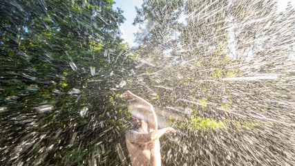 water battle at the summer lake