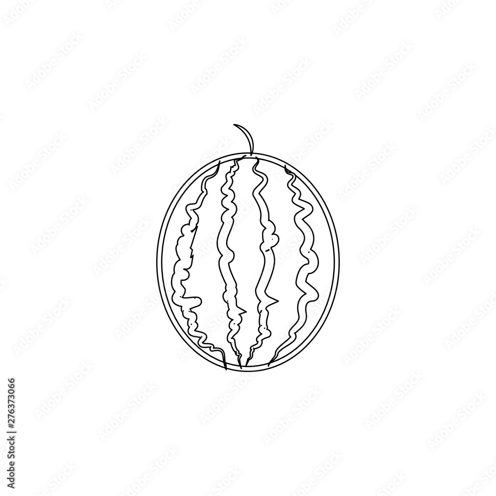 Poster watermelon colored icon. element of fruit for mobile concept and web apps icon. outline, thin line i