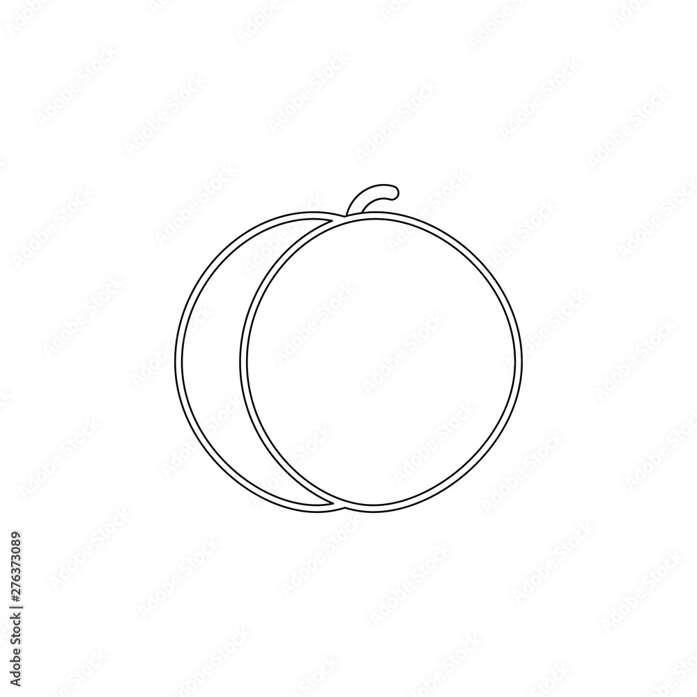 Aufkleber apricot colored icon. element of fruit for mobile concept and web apps icon. outline, thin line icon