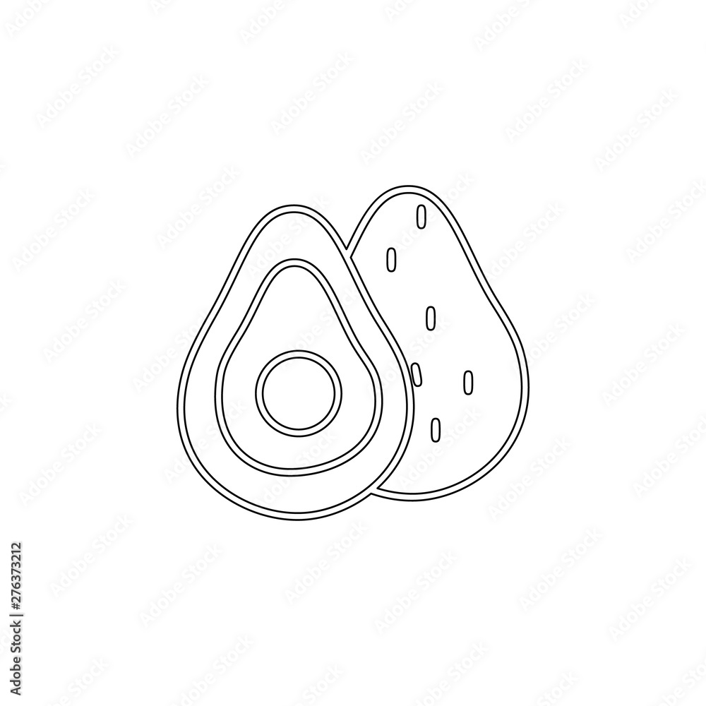 Aufkleber avocado colored icon. element of fruit for mobile concept and web apps icon. outline, thin line icon