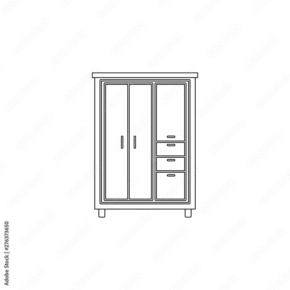 Poster cupboard flat icon. element of furniture for mobile concept and web apps icon. outline, thin line ic