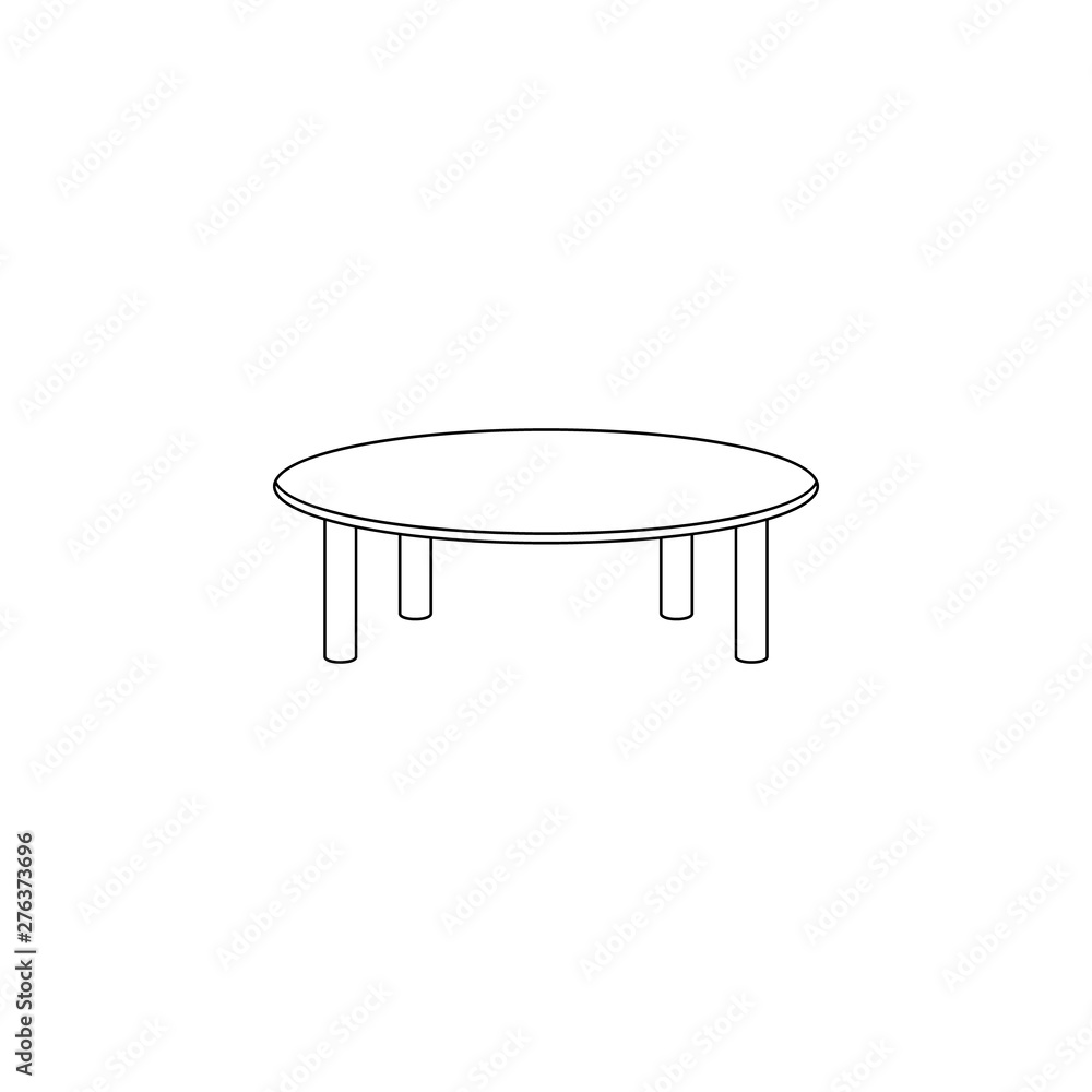 Aufkleber glass coffee table flat icon. element of furniture for mobile concept and web apps icon. outline, th