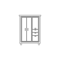 Cupboard flat icon. Element of furniture for mobile concept and web apps icon. Outline, thin line icon for website design and development, app development