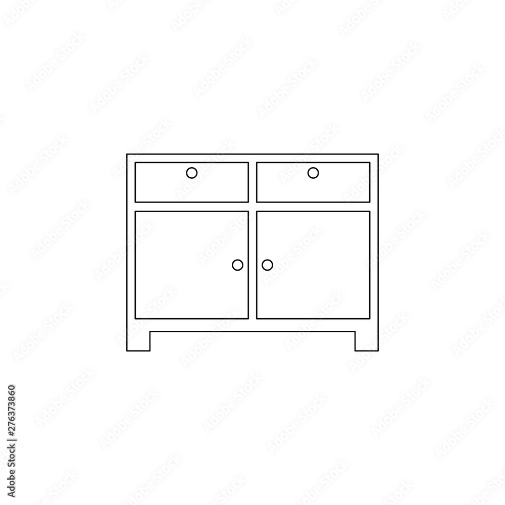 Poster nightstand flat icon. element of furniture for mobile concept and web apps icon. outline, thin line 