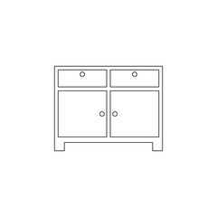 Nightstand flat icon. Element of furniture for mobile concept and web apps icon. Outline, thin line icon for website design and development, app development