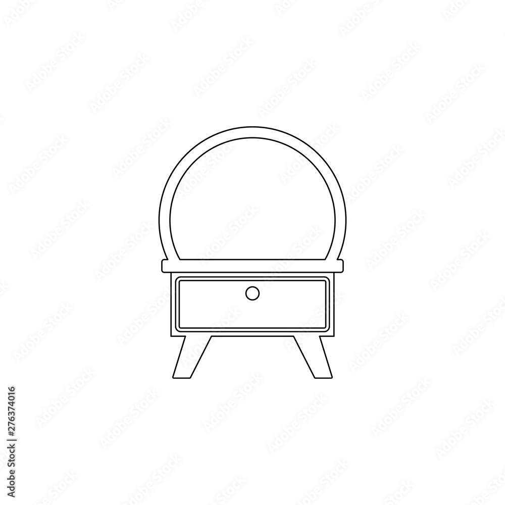 Poster mirror with mirror flat icon. element of furniture for mobile concept and web apps icon. outline, th