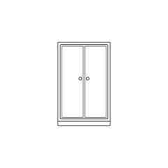 Cupboard flat icon. Element of furniture for mobile concept and web apps icon. Outline, thin line icon for website design and development, app development