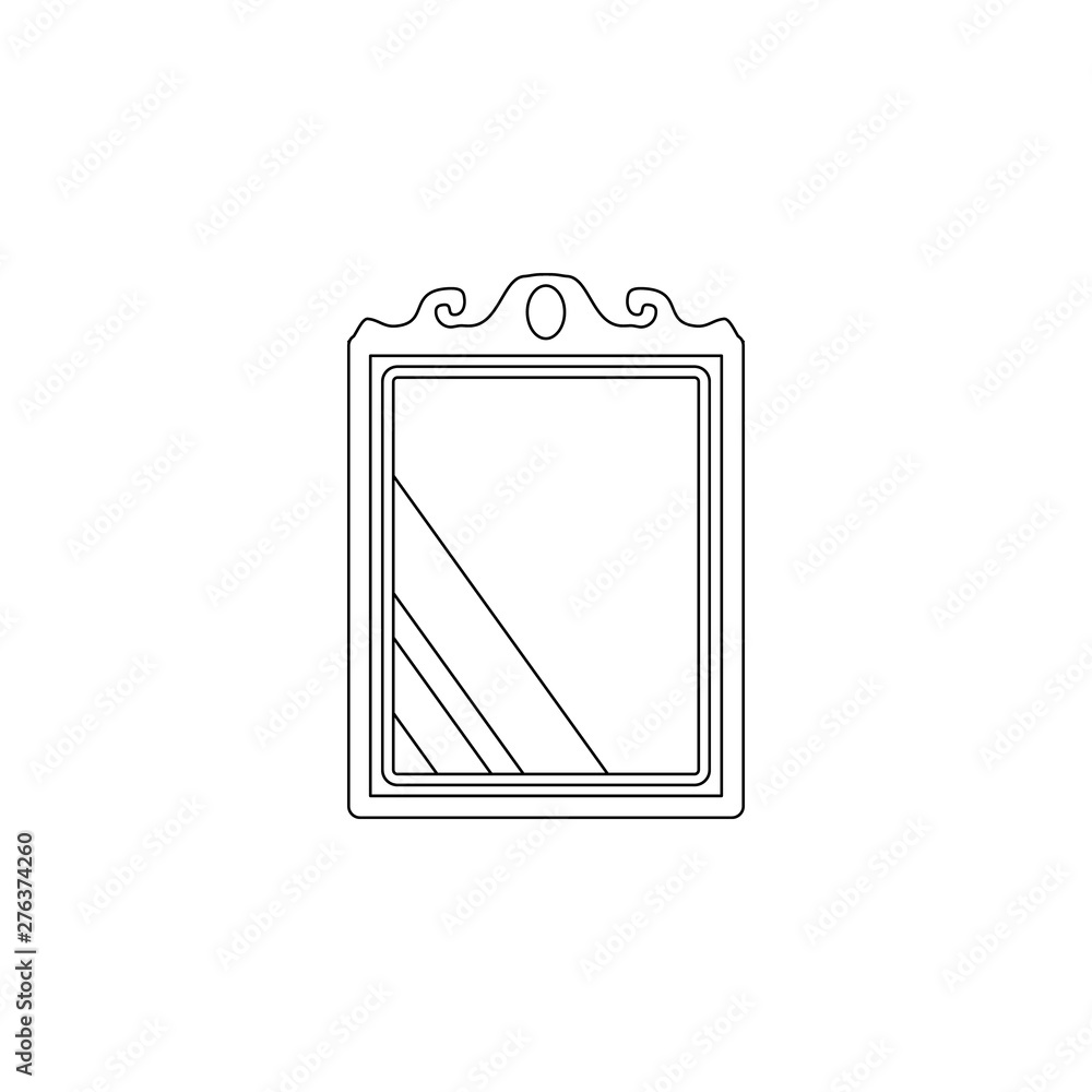 Aufkleber wall mirror flat icon. element of furniture for mobile concept and web apps icon. outline, thin line