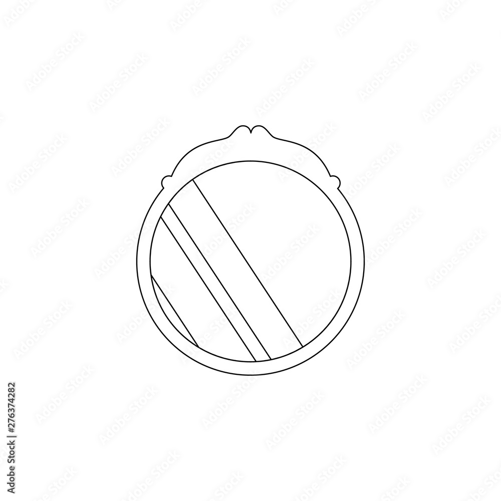 Poster wall mirror flat icon. element of furniture for mobile concept and web apps icon. outline, thin line