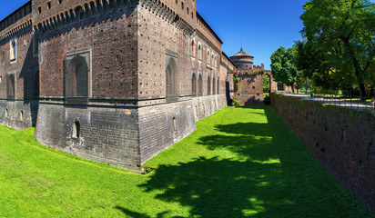 Sforza Castle (Castello Sforzesco) in Milan, Italy