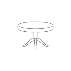 Round table flat icon. Element of furniture for mobile concept and web apps icon. Outline, thin line icon for website design and development, app development