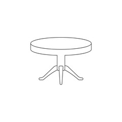 Round table flat icon. Element of furniture for mobile concept and web apps icon. Outline, thin line icon for website design and development, app development