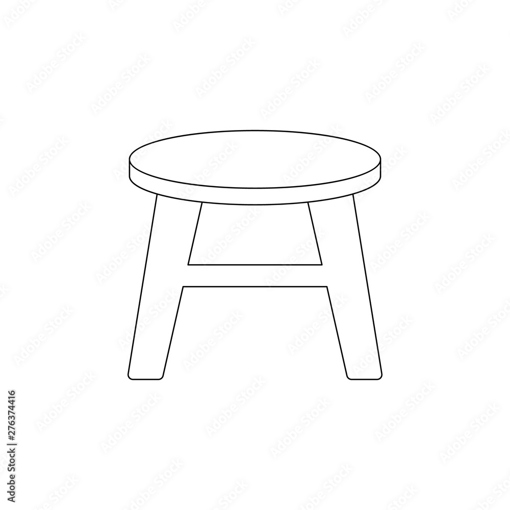 Poster stool flat icon. element of furniture for mobile concept and web apps icon. outline, thin line icon 