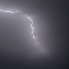 Thunderbolt in the night sky