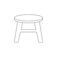 Stool flat icon. Element of furniture for mobile concept and web apps icon. Outline, thin line icon for website design and development, app development