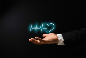 man's hand with conceptual design