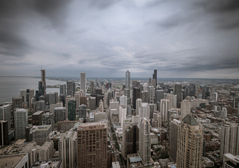 Chicago from above with a dramatic sky - travel photography