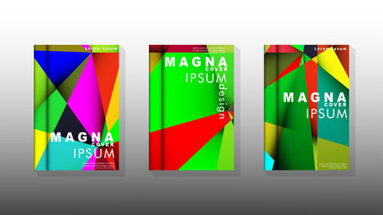 Obraz premium Geometric illustration style with gradients and transparency. book cover design