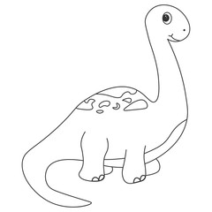 Dinosaur brachiosaurus contour. Cartoon nature
