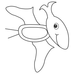 Dinosaur pterodactyl contour. Cartoon nature © Fotostock32