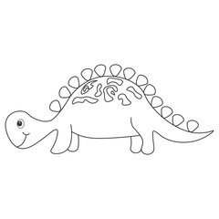 Dinosaur stegosaurus contour. Cartoon nature © Fotostock32