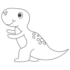 Dinosaur tyrannosaur contour. Cartoon nature