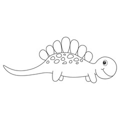 Dinosaur stegosaurus contour. Cartoon nature