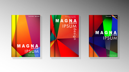 Geometric illustration style with gradients and transparency. book cover design