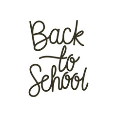 back to school label on white background
