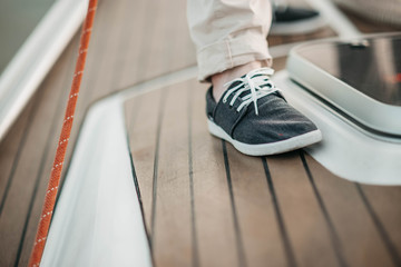 sports shoes with white sole for the yacht.