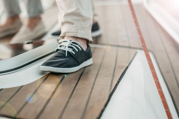 sports shoes with white sole for the yacht.