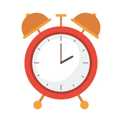 alarm clock of color red isolated icon