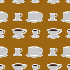 Coffe seamless pattern in vintage style.