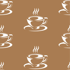Coffe seamless pattern in vintage style.
