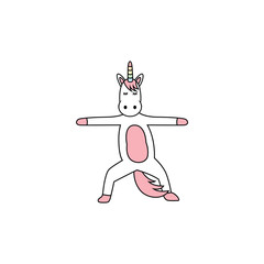 unicorn in yoga pose
