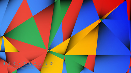 Background Vector of a Triangle with a combination of red yellow and green. Geometric illustration style with gradients and transparency.