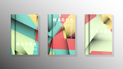 Gradient minimal geometric pattern. design of the triangle cover background. pastel colors