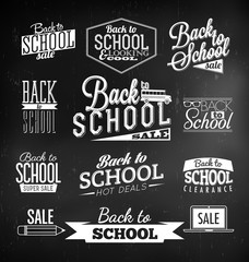 Back to School Calligraphic Designs | Retro Style Elements | Vintage Ornaments | Sale, Clearance | Vector Set