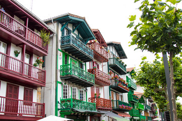 buildings, houses and architecture of hondarribia, basque country, spain