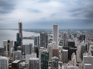 Fototapeta na wymiar High Rise buildings of Chicago - aerial view - travel photography