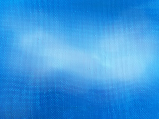 Abstract blue and white oil indistinct paint texture on canvas