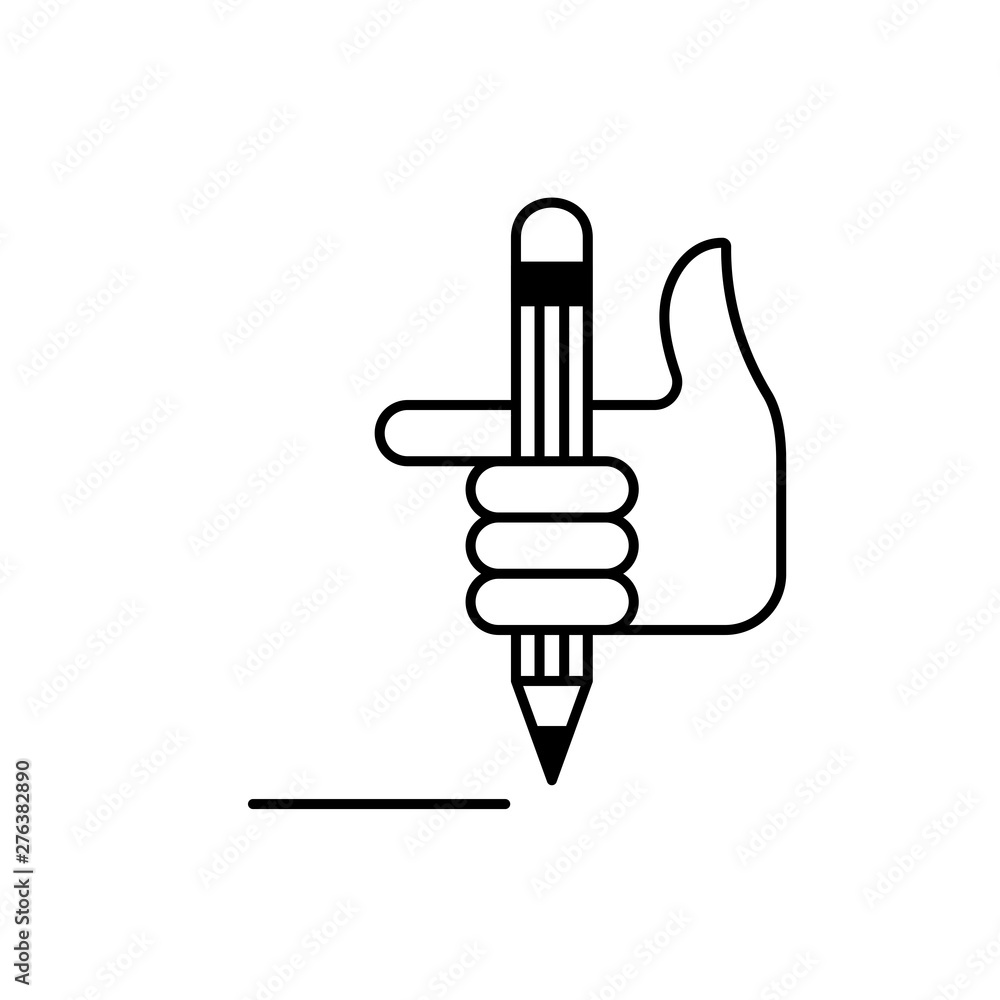 Poster flat linear design. head hand icon for mobile applications, web sites and public use. vector illustr