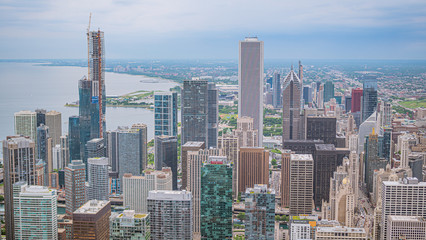 Obraz premium The Skyscrapers of Chicago - aerial view - travel photography