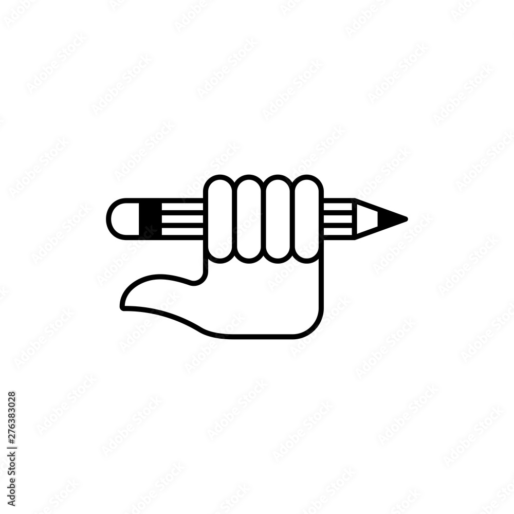 Poster flat linear design. head hand icon for mobile applications, web sites and public use. vector illustr