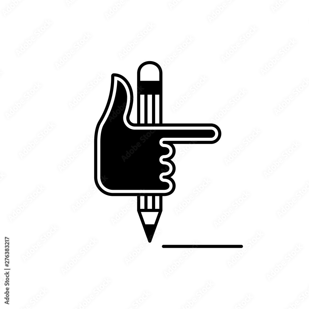 Poster flat linear design. head hand icon for mobile applications, web sites and public use. vector illustr