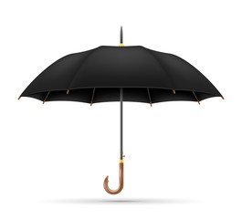 black classical umbrella from rain stock vector illustration